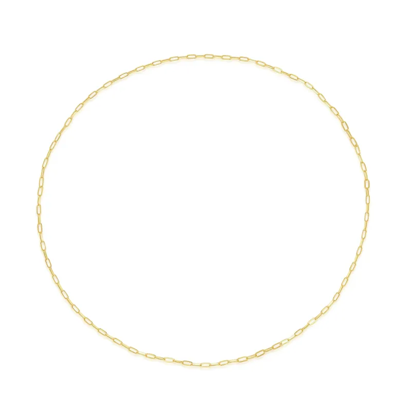 Dainty Yellow Gold Paperclip Layering Necklace sold by Meira T