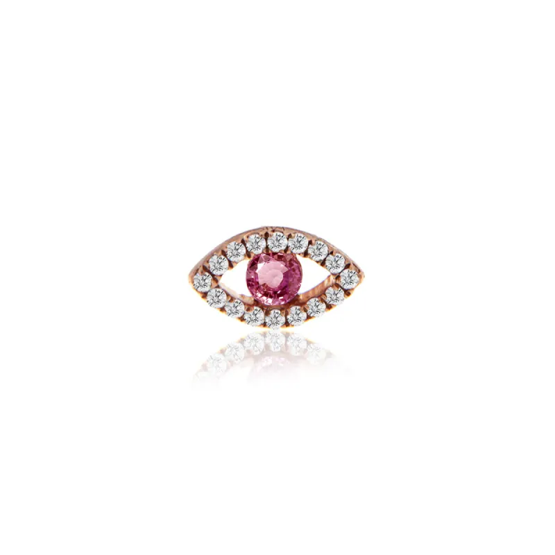 Pink Sapphire Evil Eye Stud sold by Meira T