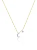 Dainty Diamond Moon and Starburst Necklace sold by Meira T