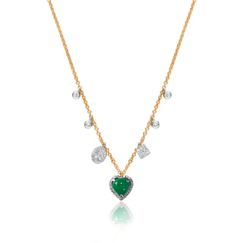 Delicate Emerald Heart Necklace sold by Meira T