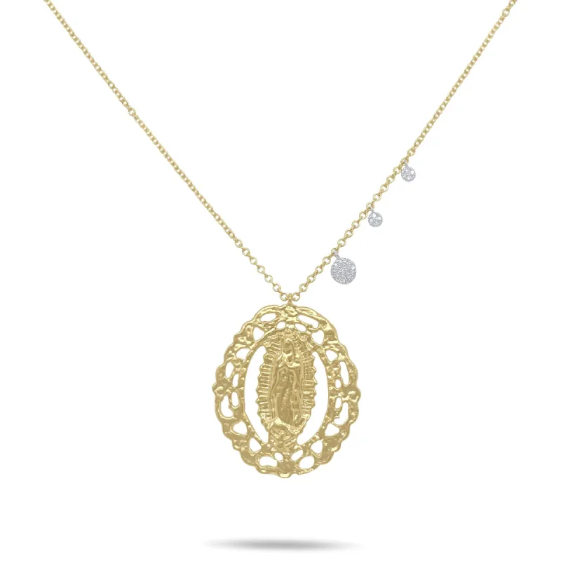 Yellow Gold Medallion Necklace sold by Meira T