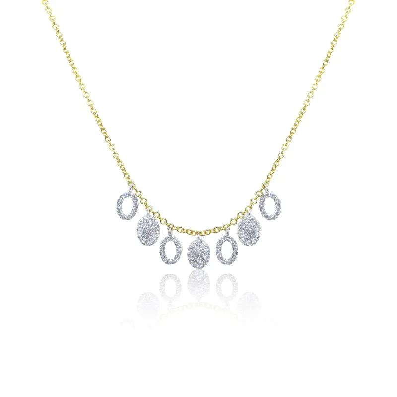 Yellow and White Gold Diamond Charm Necklace sold by Meira T
