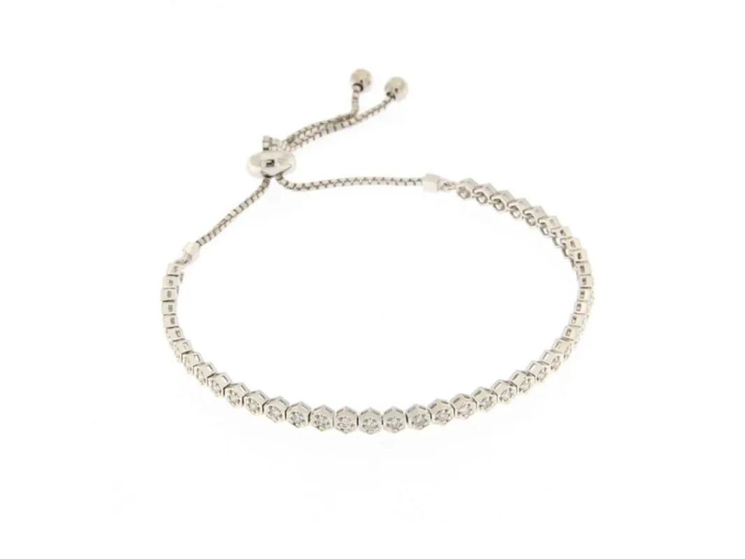White Gold Toggle Diamond Tennis BRacelet sold by Meira T