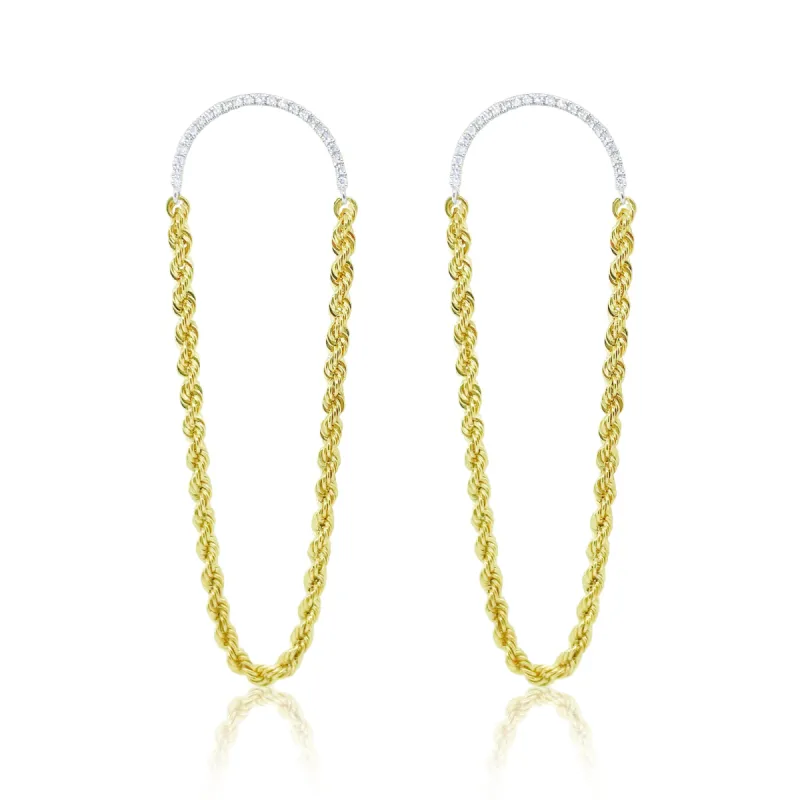 Yellow Gold Rope Earrings sold by Meira T