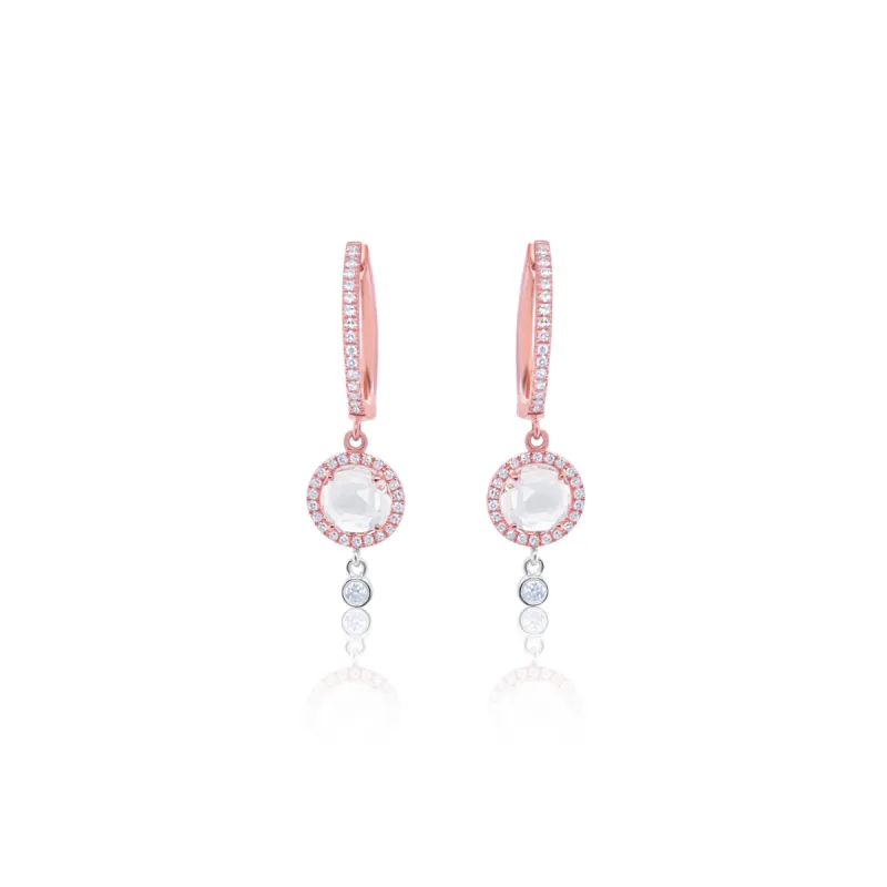 Morganite Rose Gold  Drop Earrings sold by Meira T