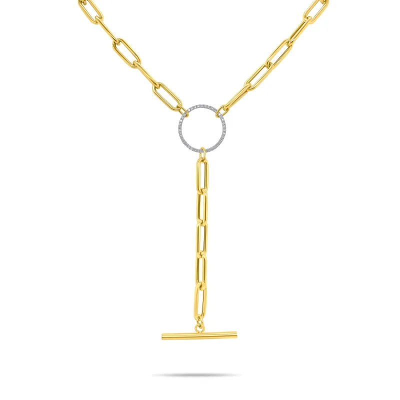 Yellow Gold Paperclip Necklace sold by Meira T