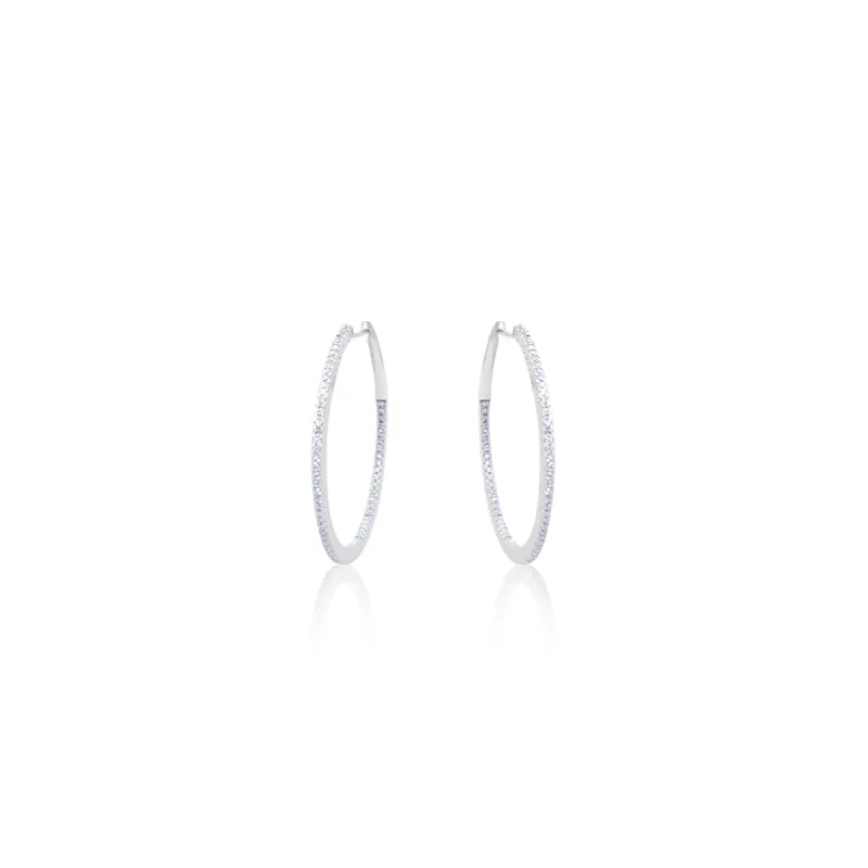 Diamond Encrusted Inside Out Hoops Yellow Gold sold by Meira T