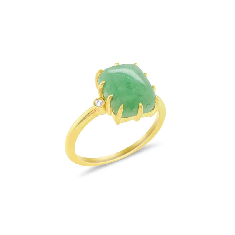 Yellow Gold Jade Ring sold by Meira T