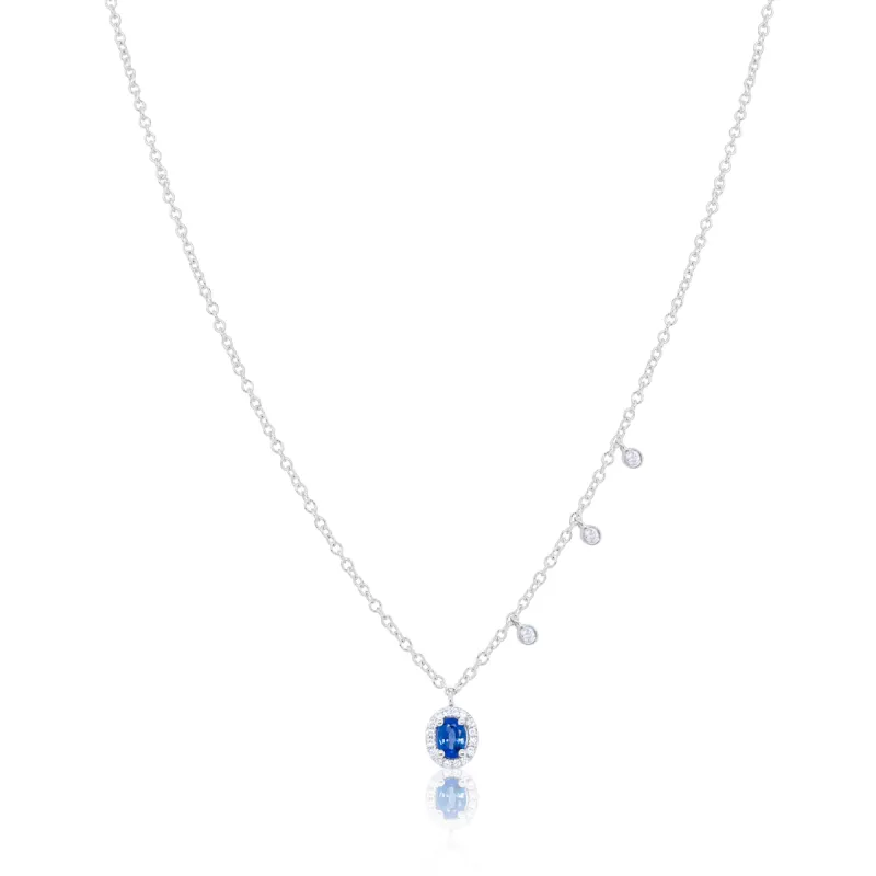 White Gold and Sapphire Diamond Necklace sold by Meira T