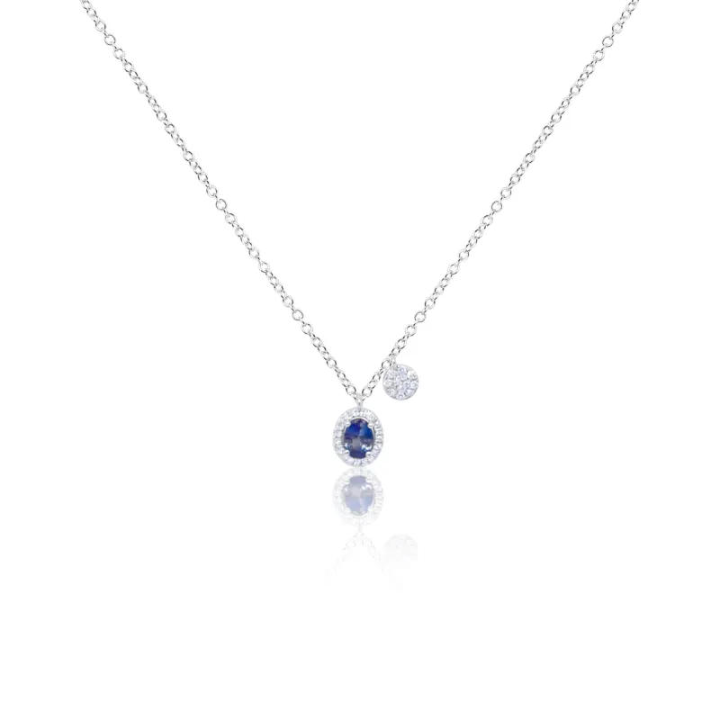 White Gold and Sapphire Necklace sold by Meira T