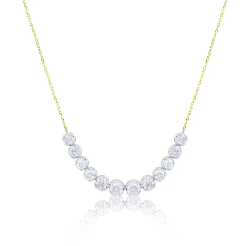 14kt Yellow Gold Mini Tennis Necklace Champagne Diamonds sold by Meira T