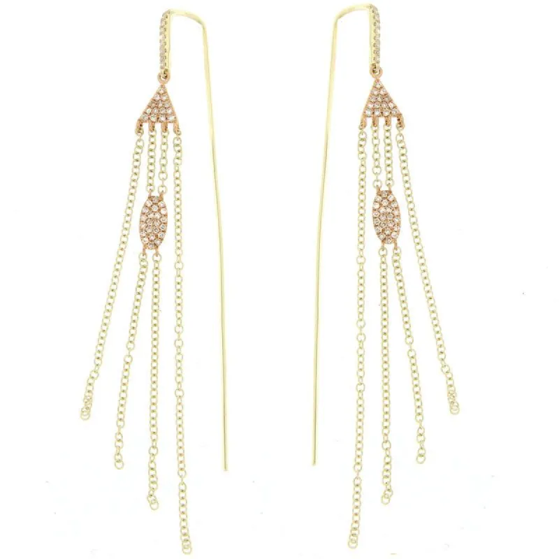Single Yellow and Rose Gold Diamond Fringe Earring sold by Meira T