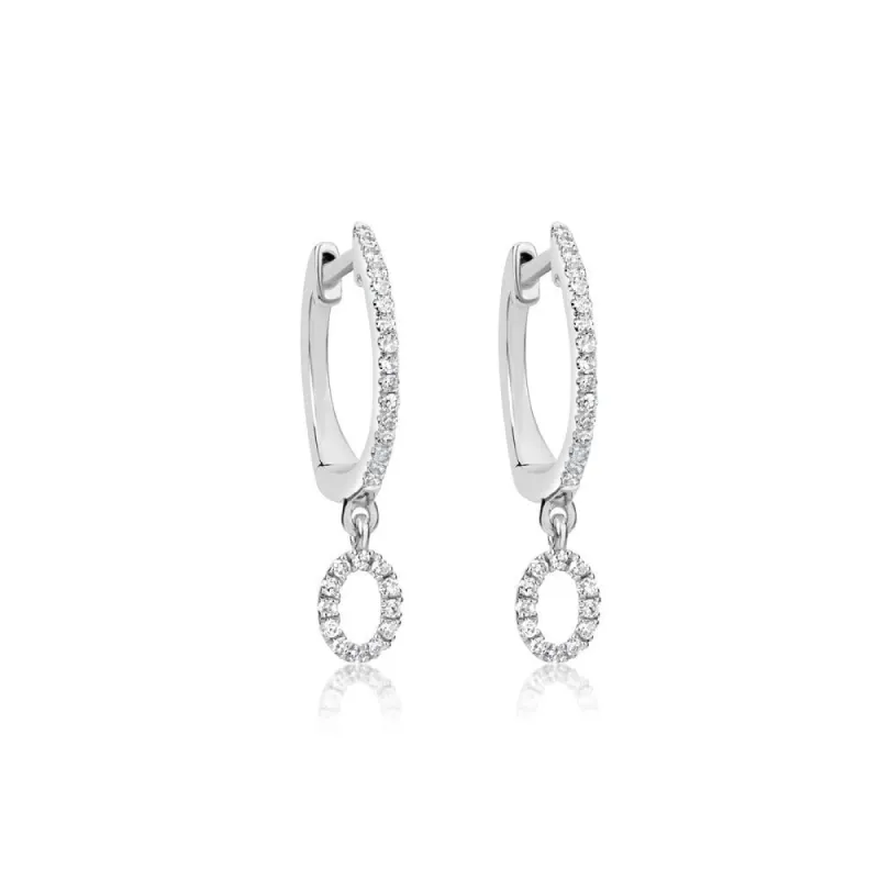 Single White Gold Diamond Oval Earring sold by Meira T