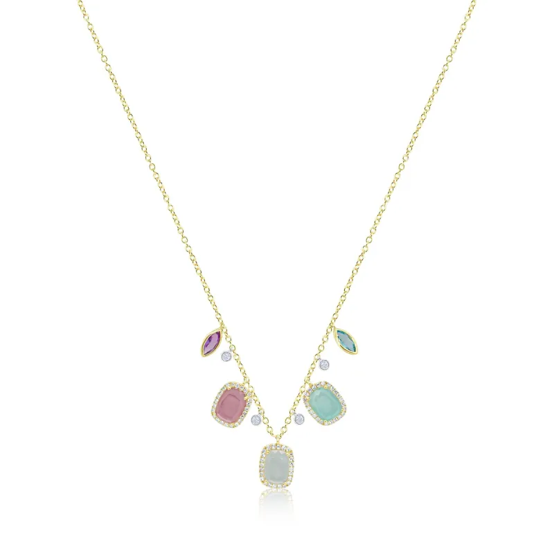 Pastel Rainbow Gemstone Necklace IN STOCK READY TO SHIP sold by Meira T