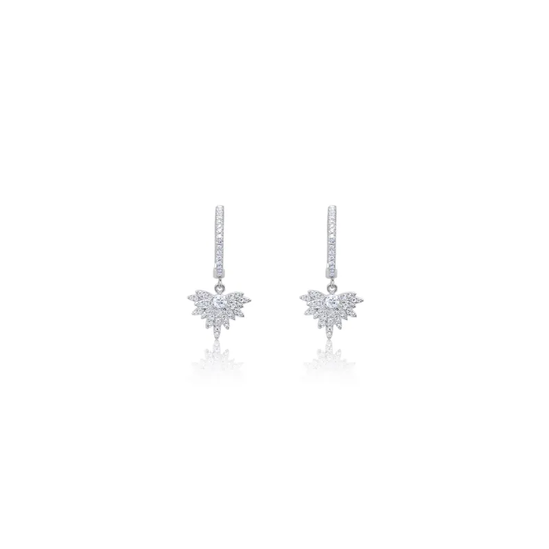 White Gold Diamond Starburst Earrings sold by Meira T