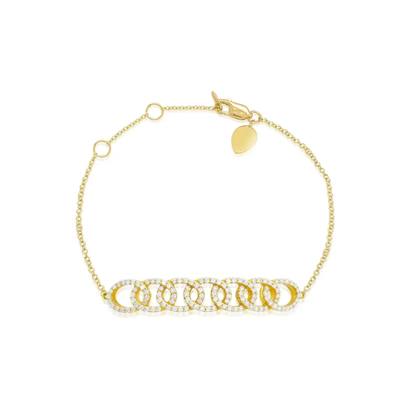 Yellow Gold Diamond Link Bracelet sold by Meira T