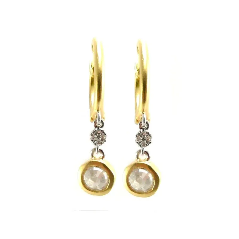 Dainty Diamond Bezel Earrings sold by Meira T
