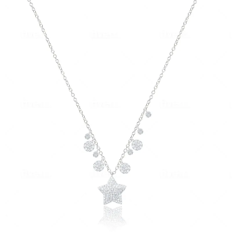 White Gold Diamond Star and  Charms Necklace sold by Meira T