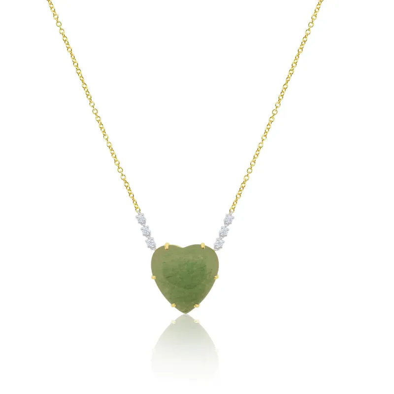 Yellow Gold Green Jade Necklace sold by Meira T