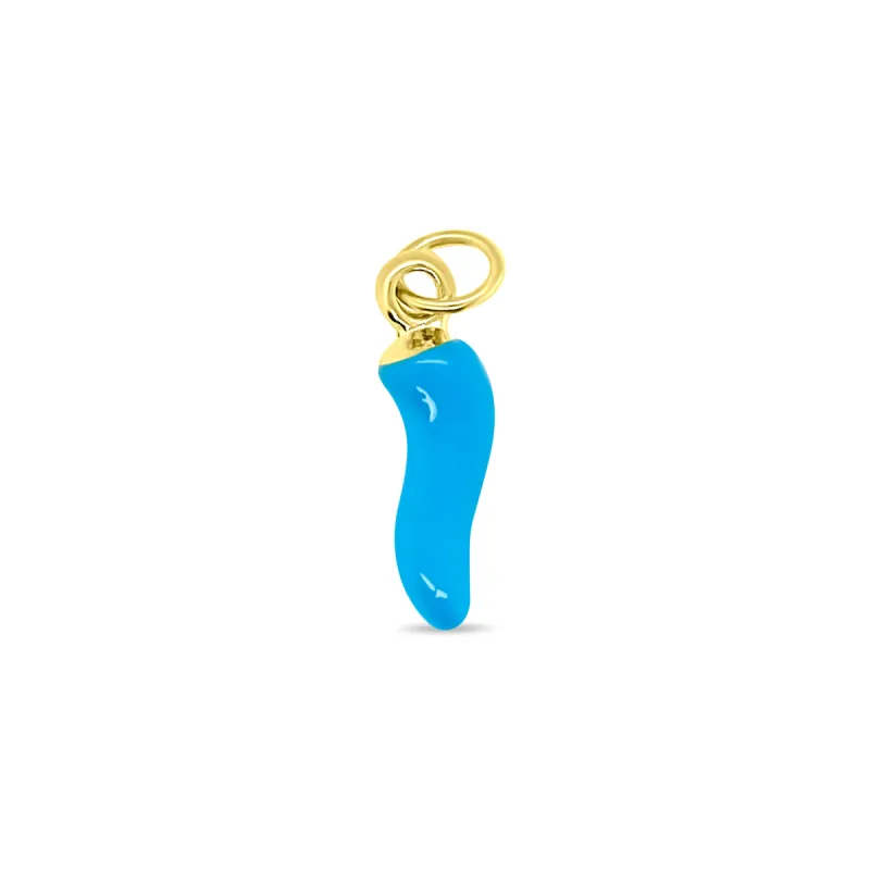 Gold Plated Blue Enamel Italian Horn Charm- Baby Boy sold by Meira T