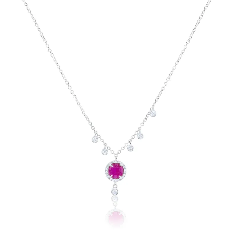 Ruby Diamond Round Necklace sold by Meira T