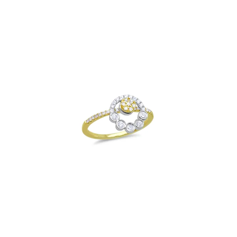 Yellow and White Gold Diamond Spinning Ring sold by Meira T