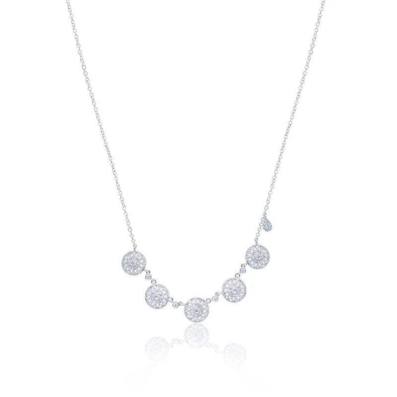White Gold Diamond Filigree Disc Necklace- ONLINE EXCLUSIVE sold by Meira T