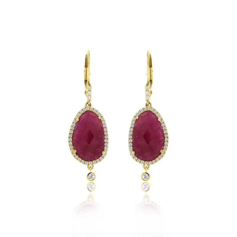 Ruby Halo Earring sold by Meira T