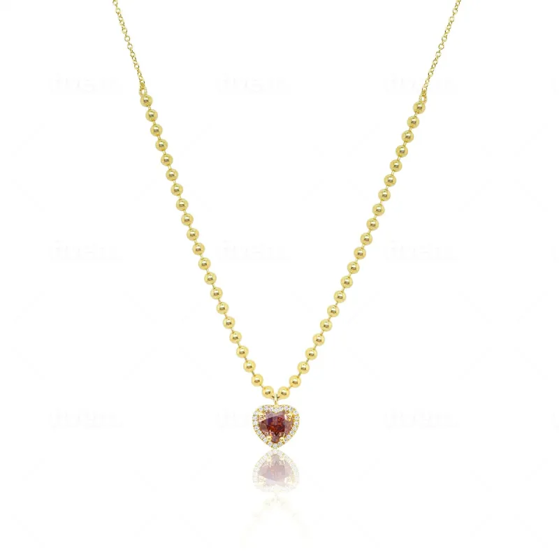Yellow Gold Brown Diamond Heart Necklace sold by Meira T