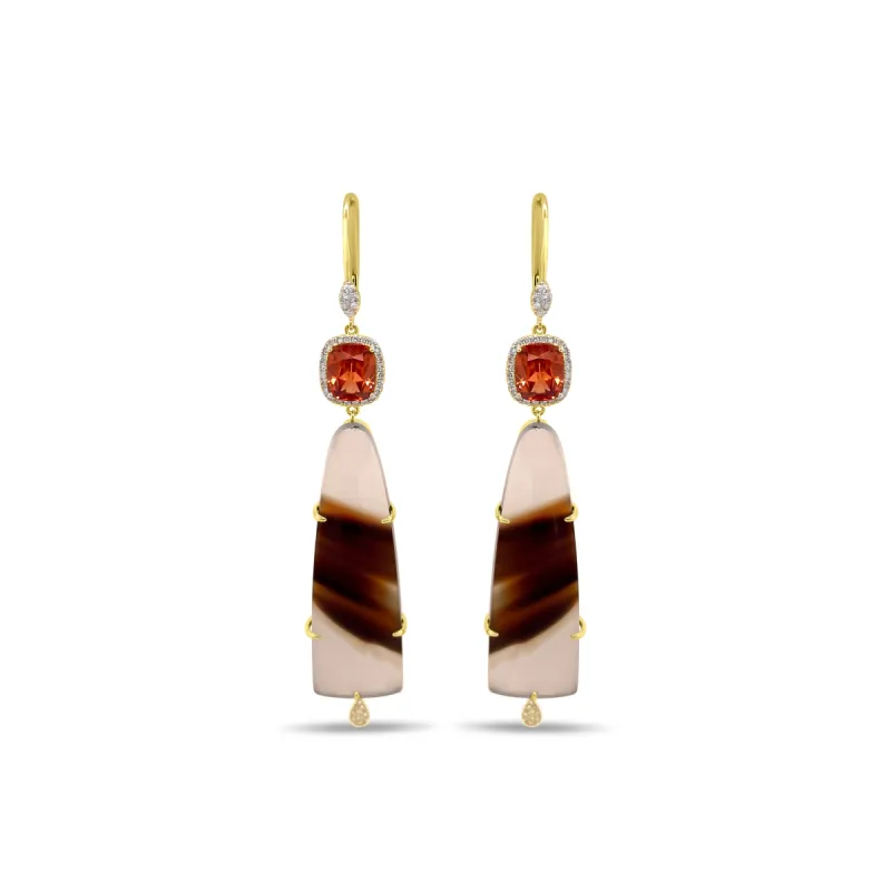 Statement Jasper and Zircon Earrings sold by Meira T
