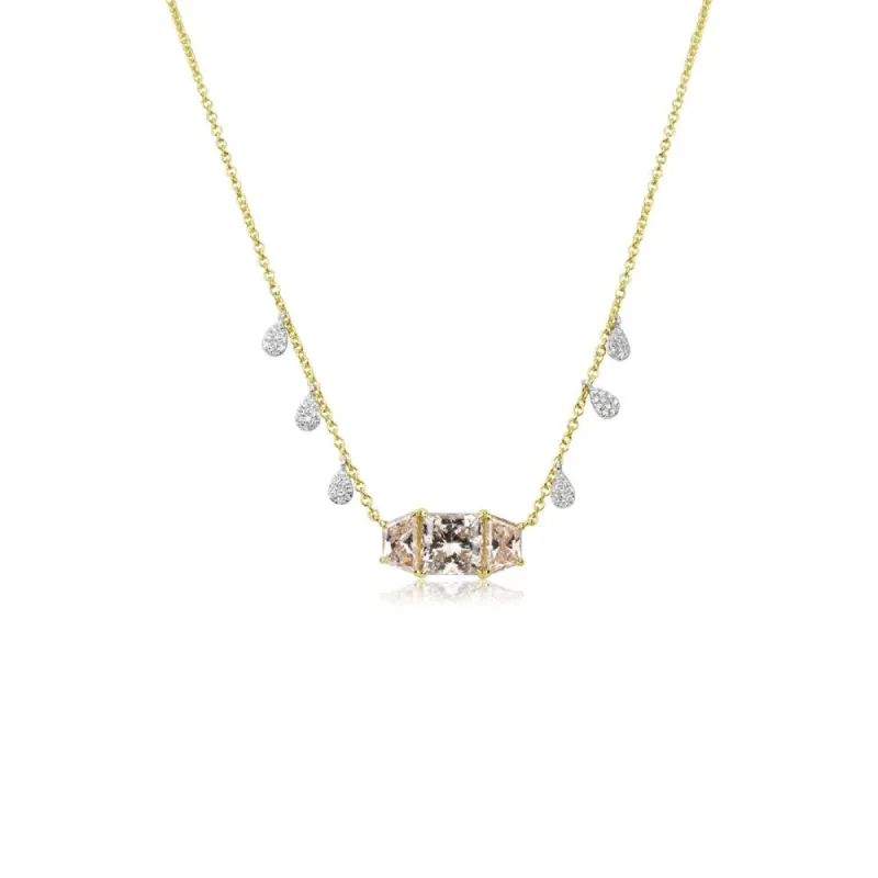 Yellow Gold Divided Set Champagne Diamond Necklace sold by Meira T