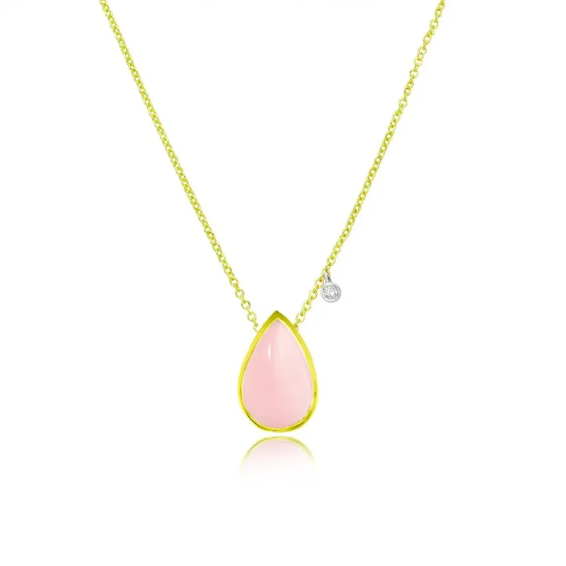 Pink Opal Pear Necklace sold by Meira T