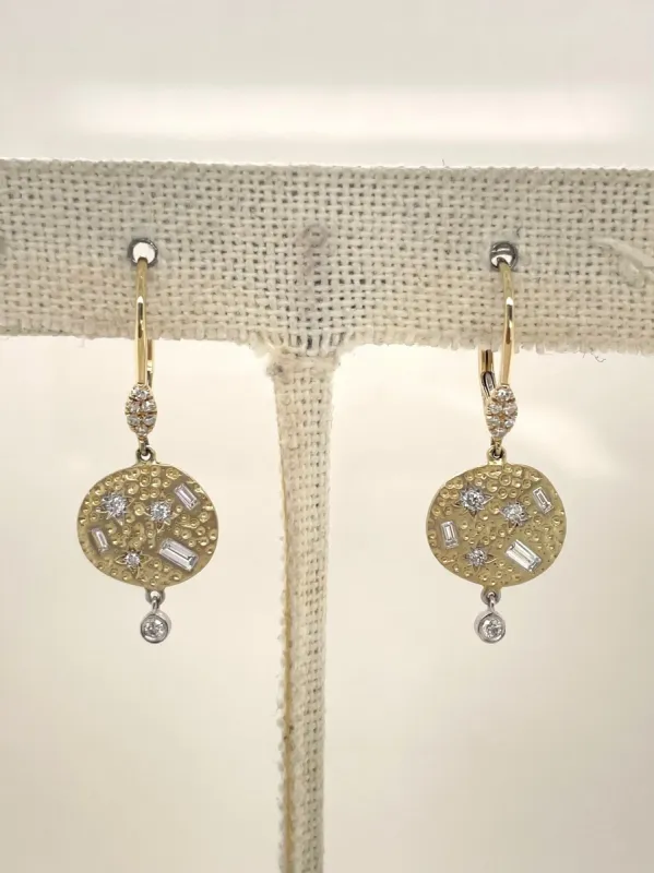 Yellow Gold and Diamond Earrings sold by Meira T