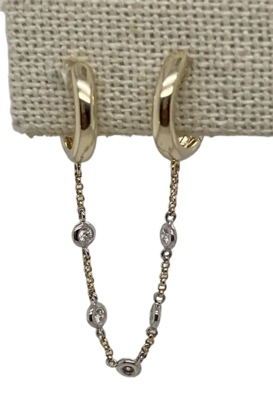 Yellow Gold Double Hole Hoop sold by Meira T