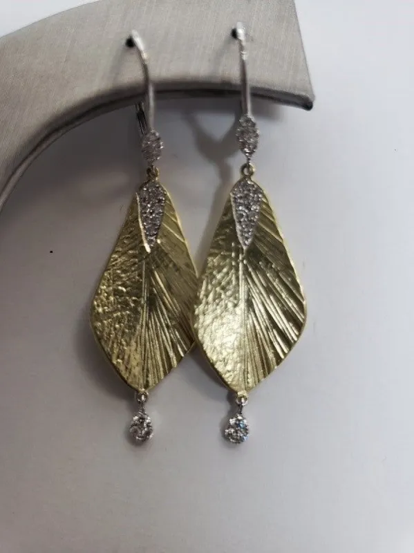 Yellow Gold Leaf Earring sold by Meira T