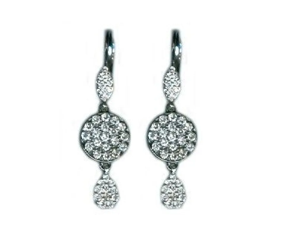 White Gold Diamond Disc Earrings sold by Meira T