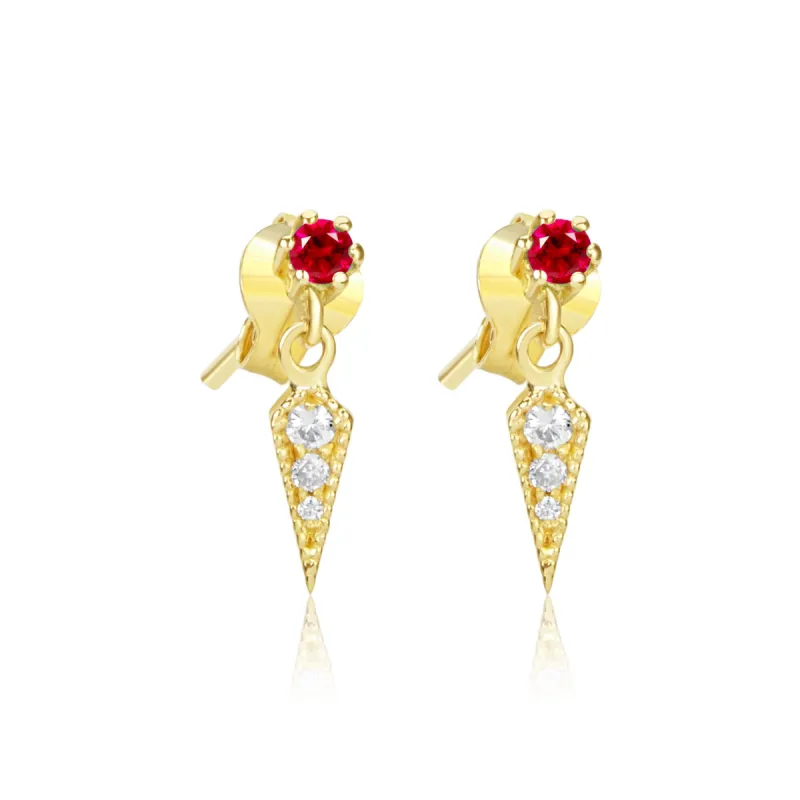 Ruby and Diamond Dagger Studs sold by Meira T