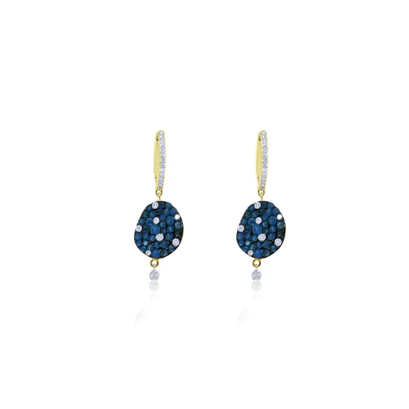 Yellow Gold Blue Sapphire Hoops sold by Meira T