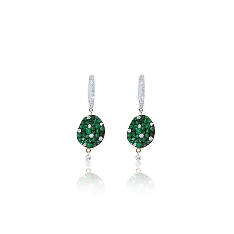 White Gold Emerald Hoops sold by Meira T
