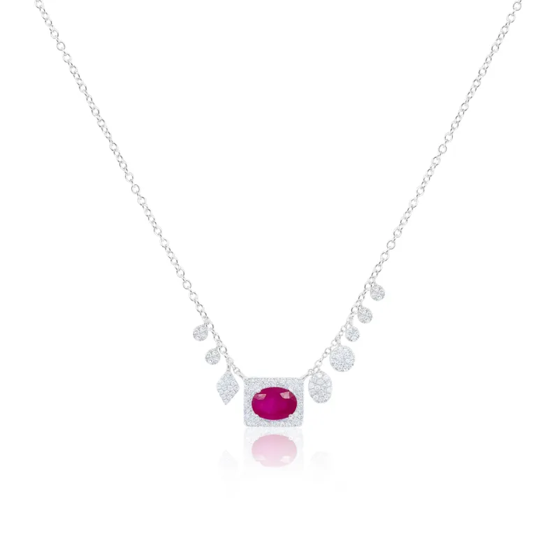 White Gold Ruby Necklace sold by Meira T