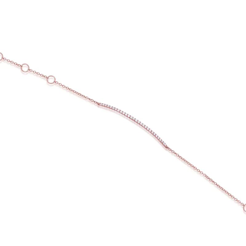 Rose Gold Diamond Bar Bracelet sold by Meira T