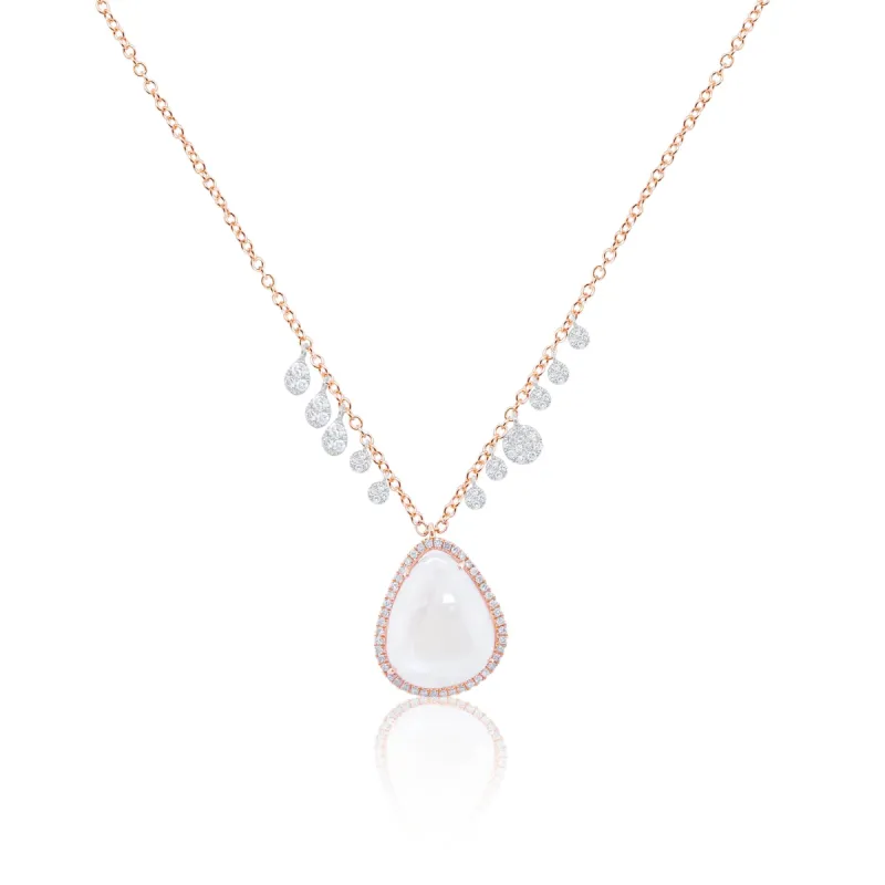 Rose Gold Rainbow Moonstone Charm Necklace sold by Meira T