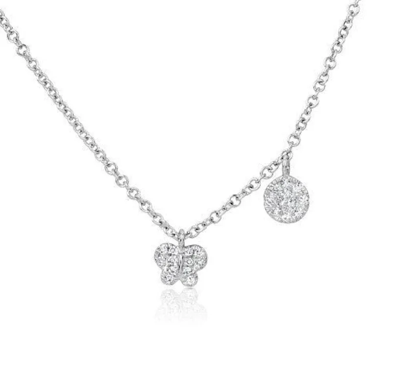 White Gold Butterfly Necklace sold by Meira T