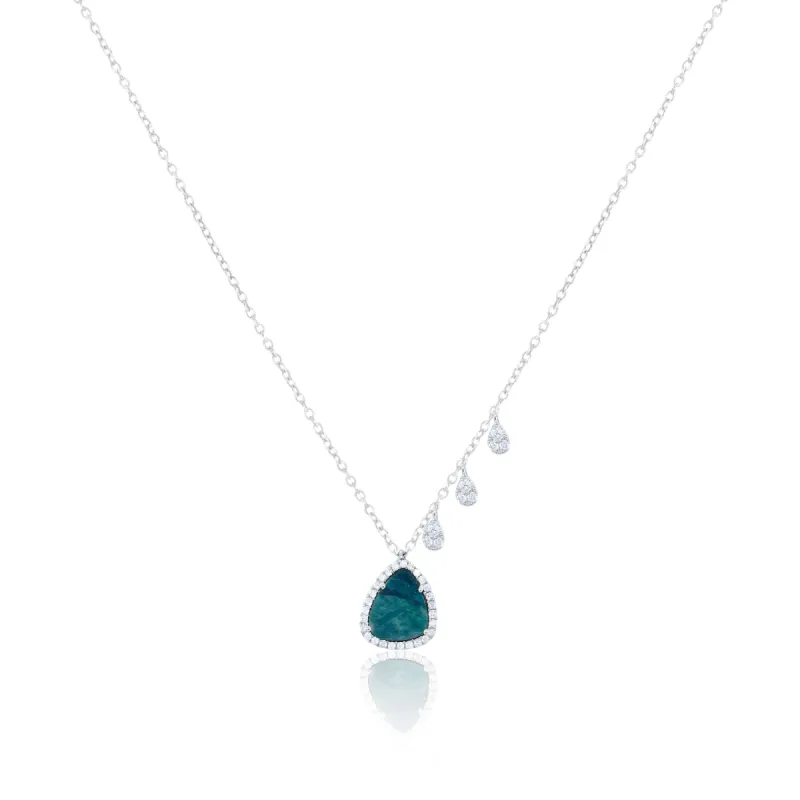 White Gold Opal Necklace sold by Meira T
