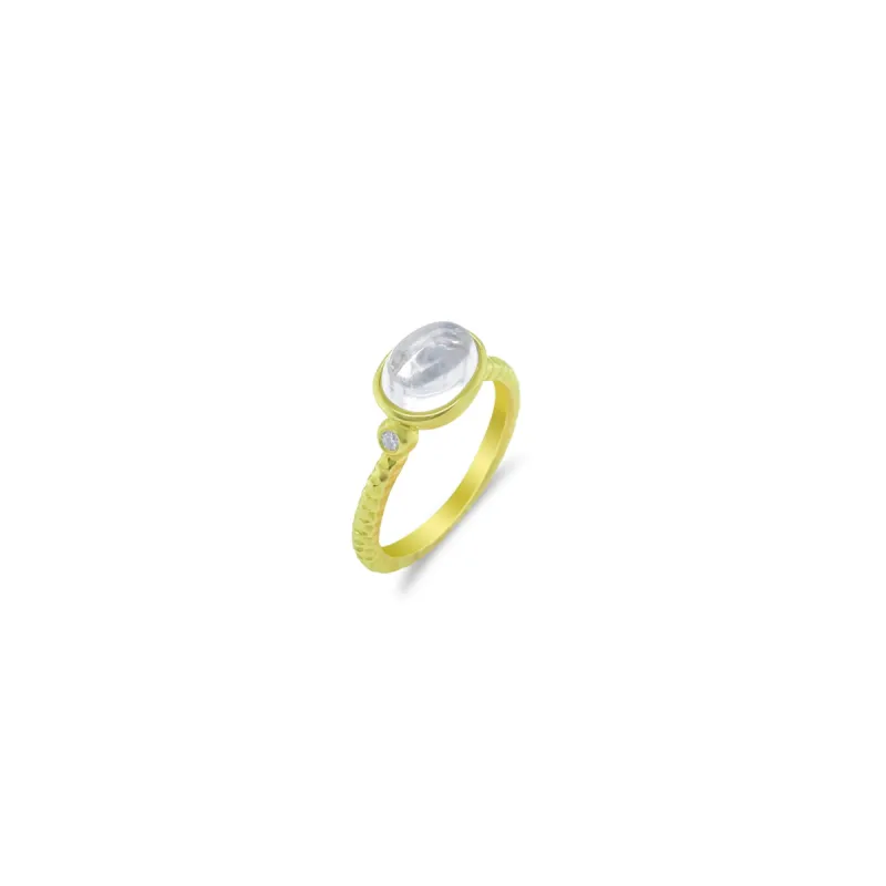Yellow Gold Moon Stone Ring sold by Meira T
