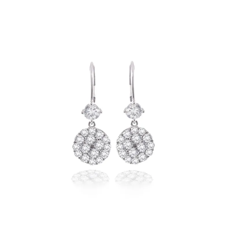 White Gold Diamond Disk Earrings sold by Meira T