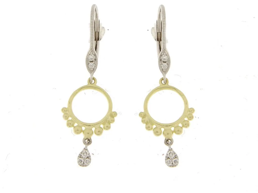Yellow Gold Diamond Earrings sold by Meira T