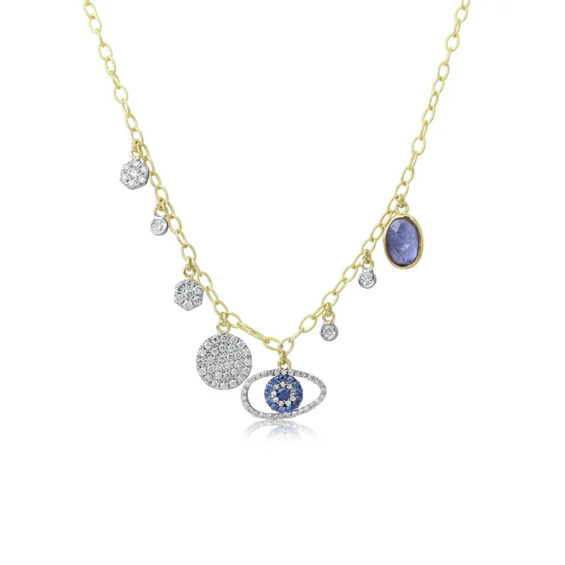 Evil Eye Diamond Charm Necklace sold by Meira T