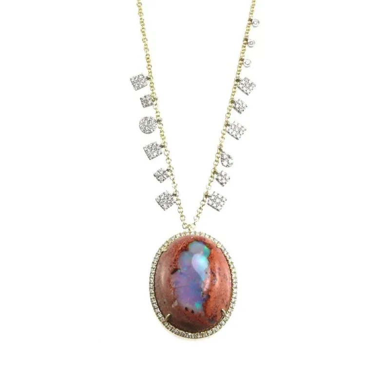 Statement Fire Opal Necklace sold by Meira T