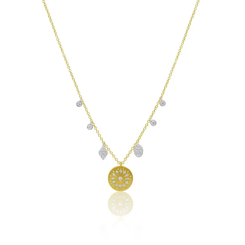 Brushed Silver  Diamond Charms Necklace Meira T Charms sold by Meira T